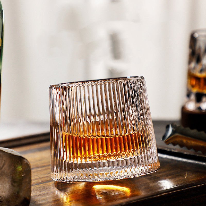 Spinning Whiskey Glasses for Enhanced Drinking Experience-Kitchen & Dining > Tableware-casanuva-Noble Stripes-1 Piece-casanuva