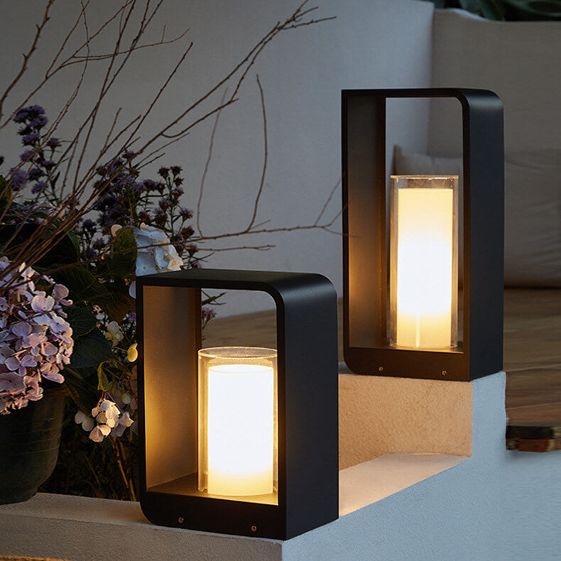 Square Frame Stainless Steel LED Waterproof Outdoor Landscape Light-Lighting > Outdoor Lighting-casanuva-Small-Hardwired - 220V-240V-Warm Light (3000K)-casanuva