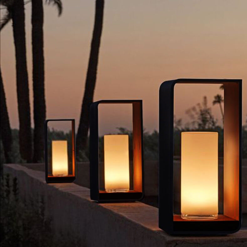 Square Frame Stainless Steel LED Waterproof Outdoor Landscape Light-Lighting > Outdoor Lighting-casanuva-Small-Solar-Warm Light (3000K)-casanuva