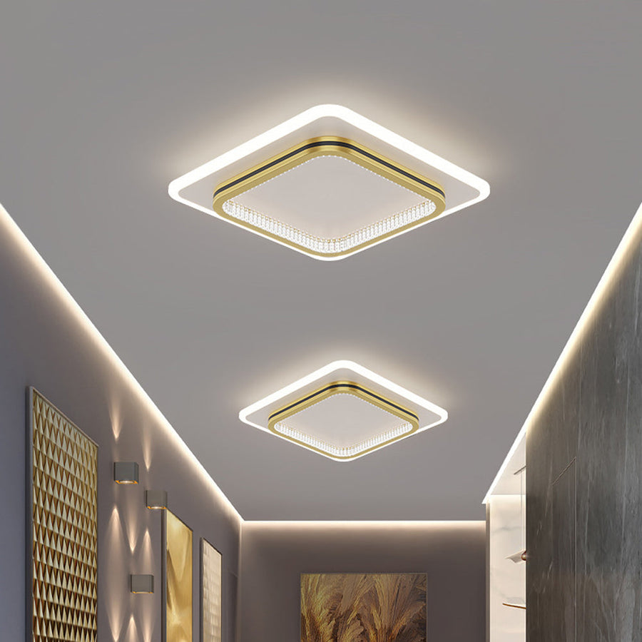 Square LED Ceiling Light for Bedroom-Lighting > Ceiling Lights-casanuva-Gold-D25*H6cm-White Light-casanuva