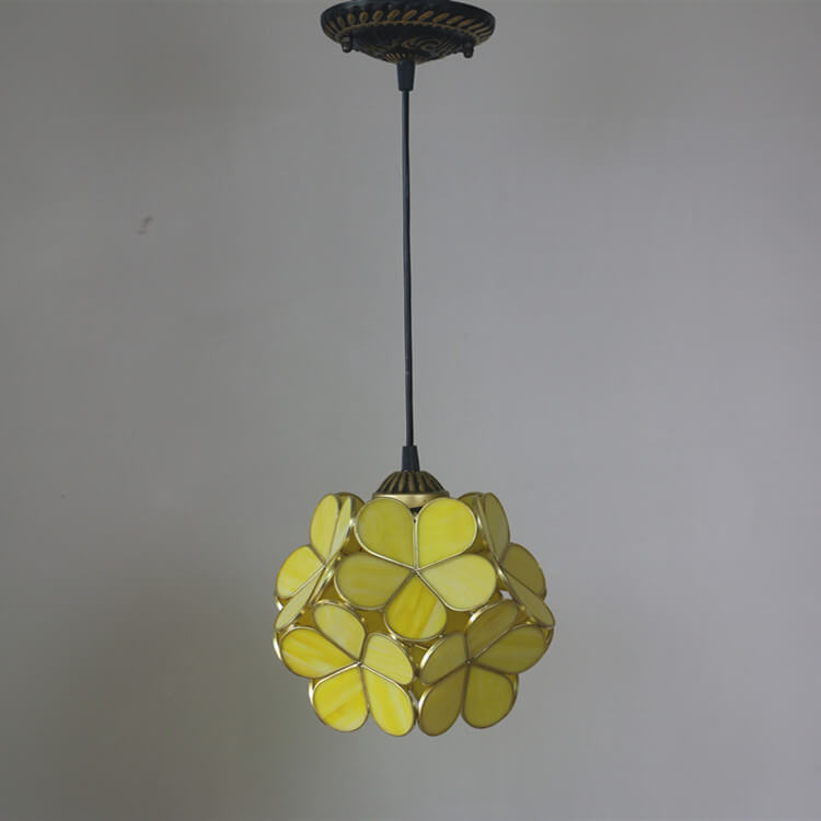 Stained Glass Pendant Light 1-Light Floral Design-Lighting > Pendant Lights-casanuva-casanuva