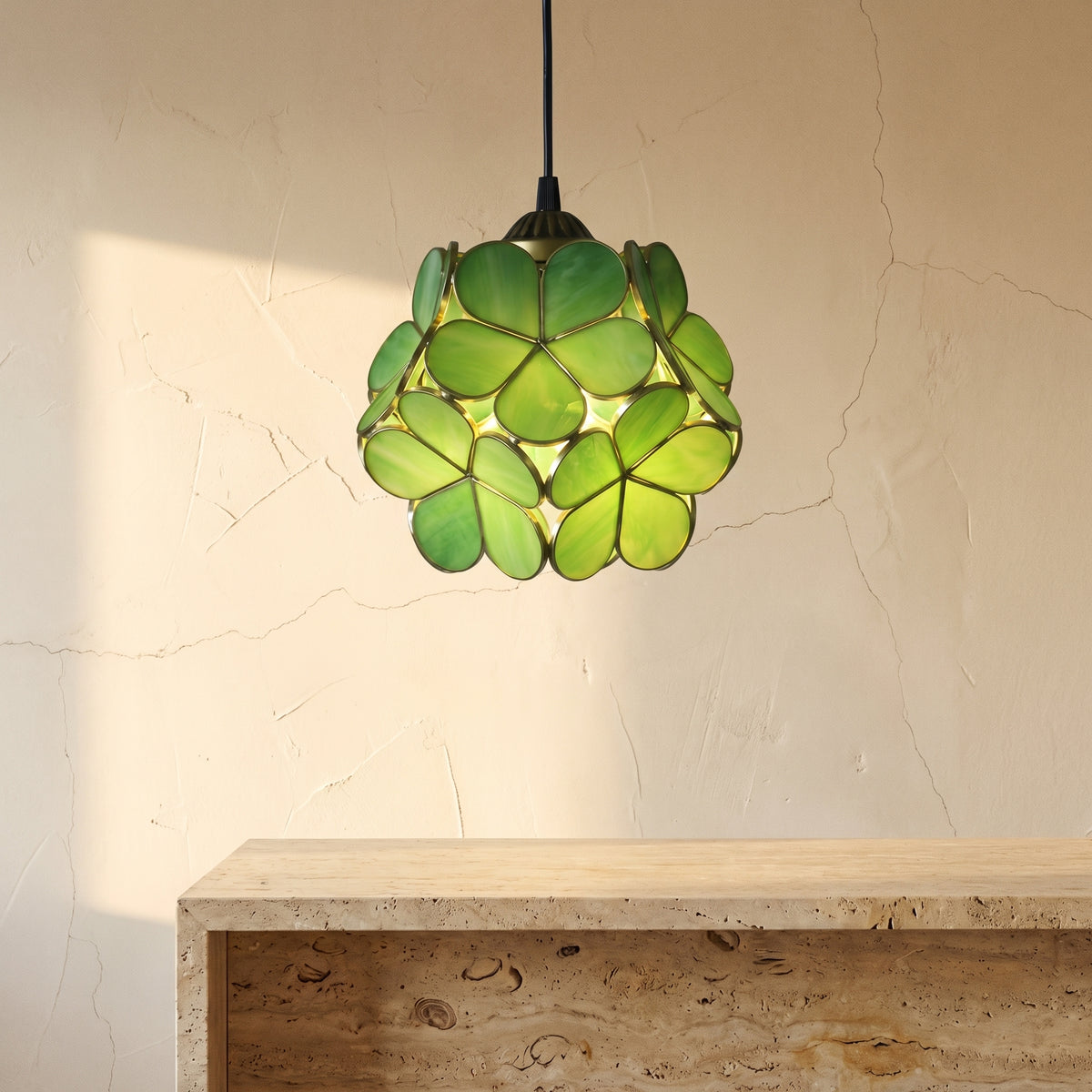 Stained Glass Pendant Light 1-Light Floral Design-Lighting > Pendant Lights-casanuva-casanuva