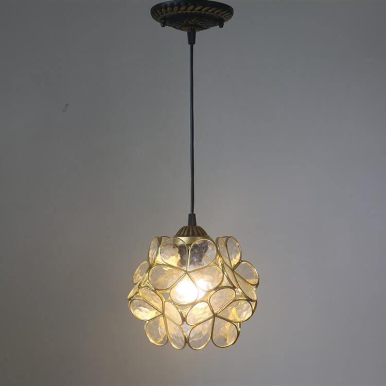 Stained Glass Pendant Light 1-Light Floral Design-Lighting > Pendant Lights-casanuva-220V-240V-Clear-casanuva