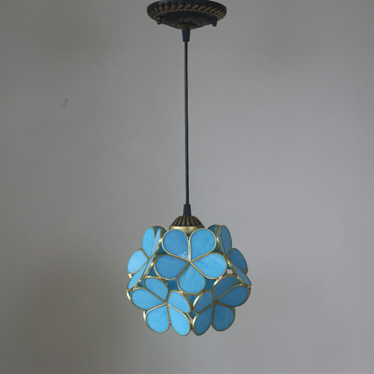Stained Glass Pendant Light 1-Light Floral Design-Lighting > Pendant Lights-casanuva-casanuva