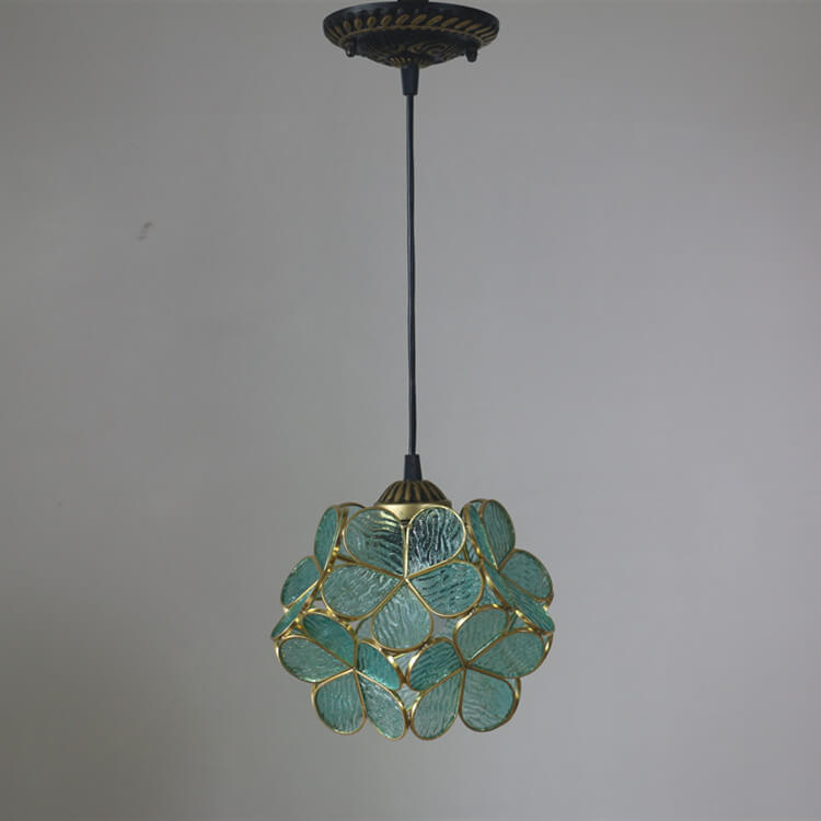 Stained Glass Pendant Light 1-Light Floral Design-Lighting > Pendant Lights-casanuva-casanuva