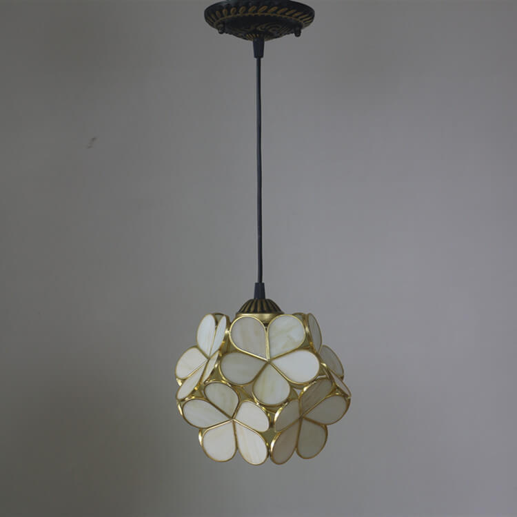 Stained Glass Pendant Light 1-Light Floral Design-Lighting > Pendant Lights-casanuva-casanuva