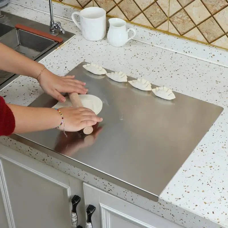 Stainless Steel Anti-Slip Chopping Board with Edge-Kitchen & Dining > Cutting Boards-casanuva-casanuva