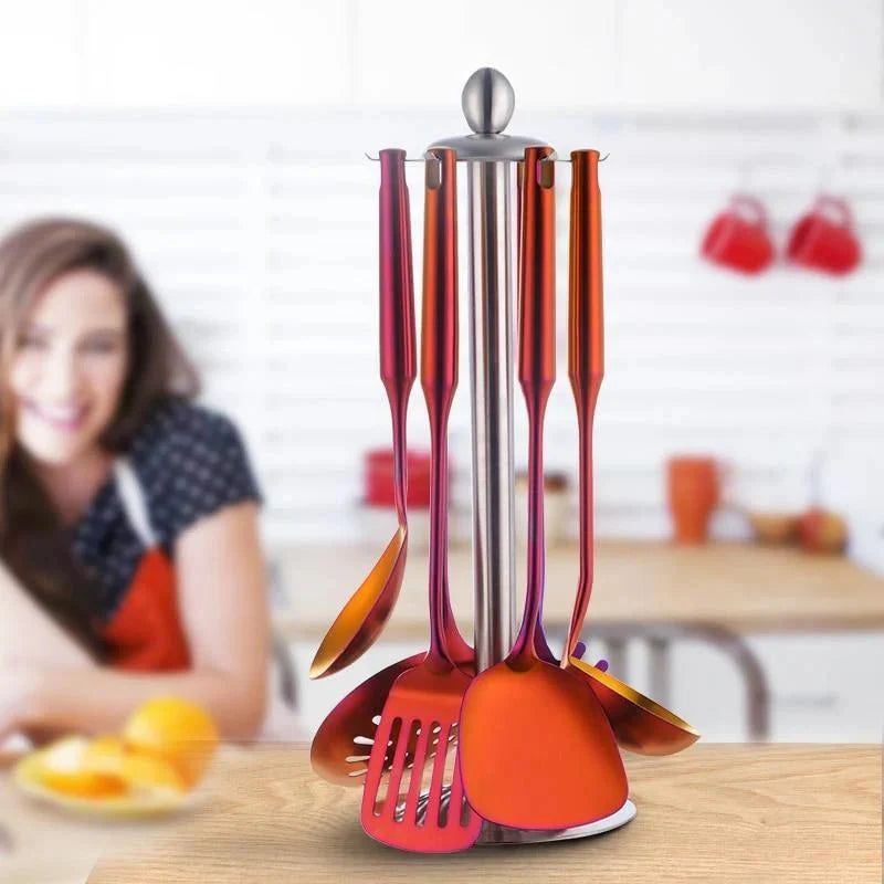 Stainless Steel Cooking Utensils Set 7-Piece Stockholm Lattea-Kitchen & Dining > Cooking Utensils-casanuva-casanuva