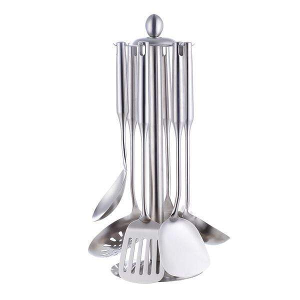 Stainless Steel Cooking Utensils Set 7-Piece Stockholm Lattea-Kitchen & Dining > Cooking Utensils-casanuva-Silver-casanuva