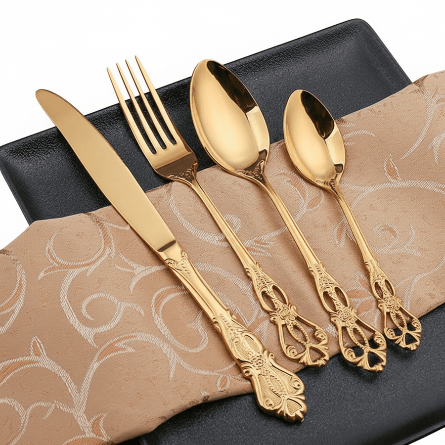 Stainless Steel Cutlery Set Polished Forks Knives and Spoons-Kitchen & Dining > Cutlery-casanuva-casanuva