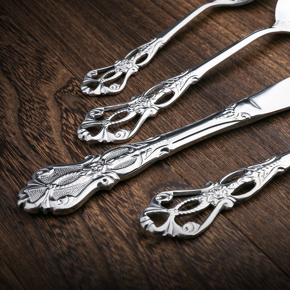 Stainless Steel Cutlery Set Polished Forks Knives and Spoons-Kitchen & Dining > Cutlery-casanuva-casanuva