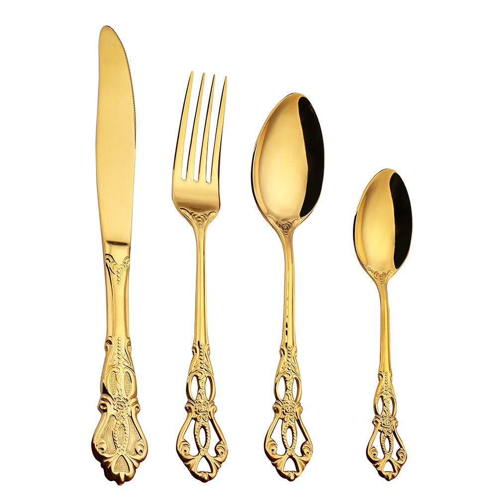 Stainless Steel Cutlery Set Polished Forks Knives and Spoons-Kitchen & Dining > Cutlery-casanuva-casanuva