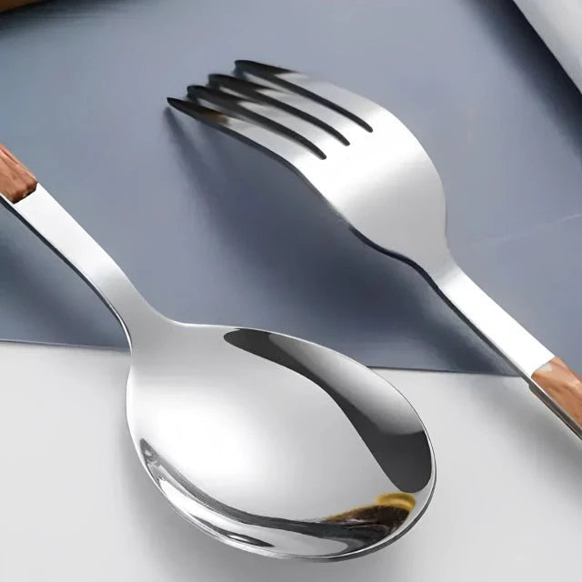 Stainless Steel Cutlery Set with Wooden Handles-Kitchen & Dining > Cutlery-casanuva-casanuva