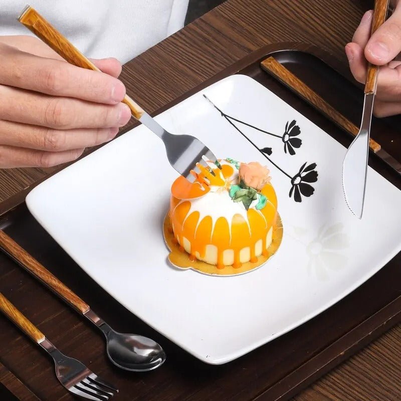 Stainless Steel Cutlery Set with Wooden Handles-Kitchen & Dining > Cutlery-casanuva-casanuva