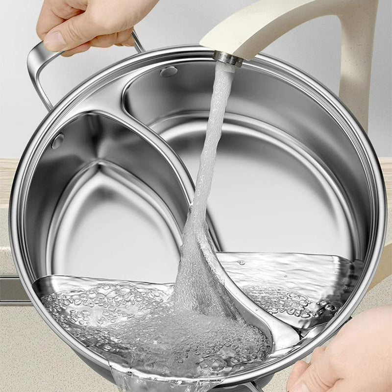 Stainless Steel Hot Pot for Two Flavors 32 cm Induction and Gas Compatible-Kitchen & Dining > Cookware-casanuva-32 cm (without lid)-casanuva