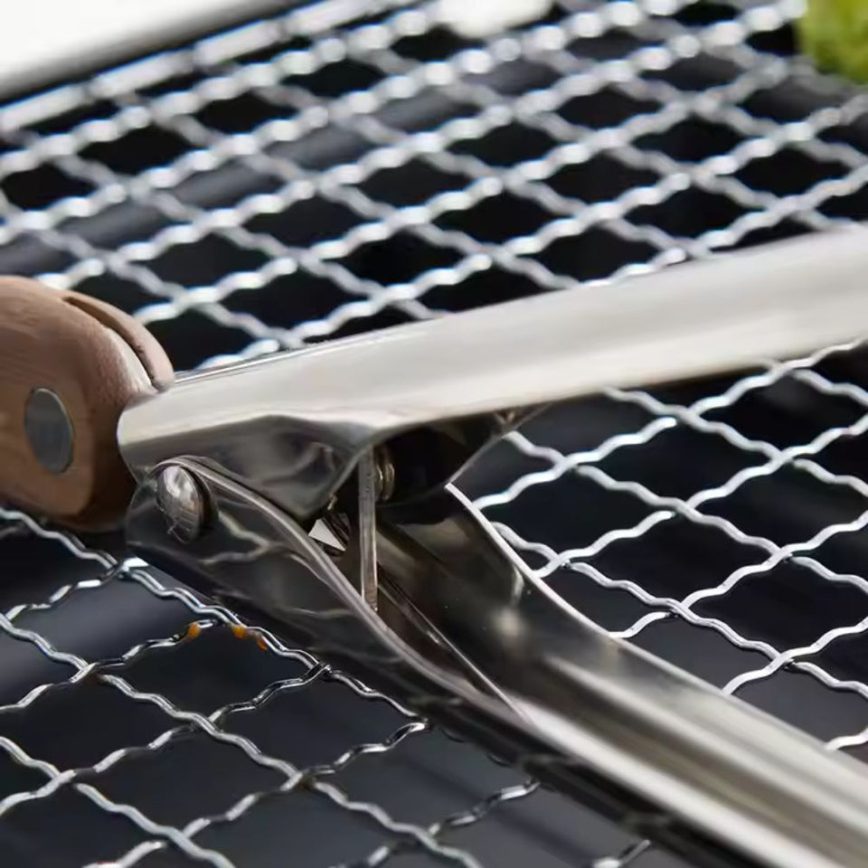 Stainless Steel and Wood Kitchen Tongs Set for Cooking-Kitchen & Dining > Cooking Utensils-casanuva-casanuva