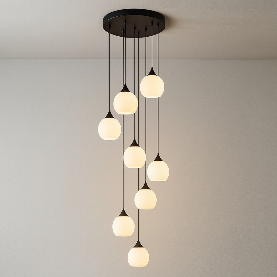 Stair Chandelier with Crystal Accents-Lighting > Chandeliers & Pendant Lights-casanuva-casanuva