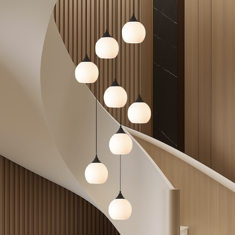 Stair Chandelier with Crystal Accents-Lighting > Chandeliers & Pendant Lights-casanuva-casanuva