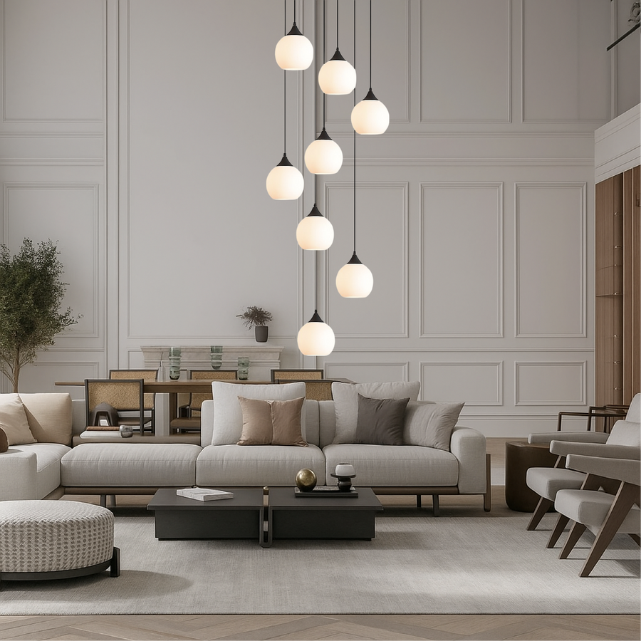 Stair Chandelier with Crystal Accents-Lighting > Chandeliers & Pendant Lights-casanuva-casanuva