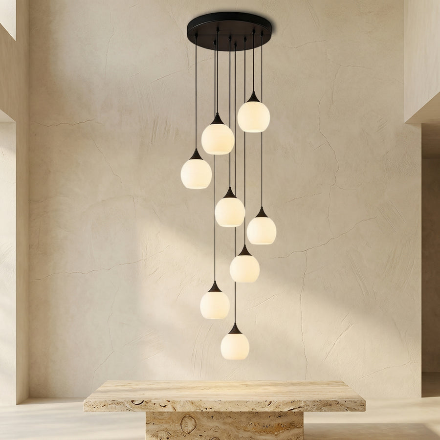 Stair Chandelier with Crystal Accents-Lighting > Chandeliers & Pendant Lights-casanuva-casanuva