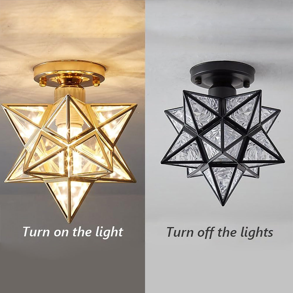 Star Shape Semi Flush Mount Ceiling Light Fixture-Lighting > Ceiling Lights-casanuva-casanuva