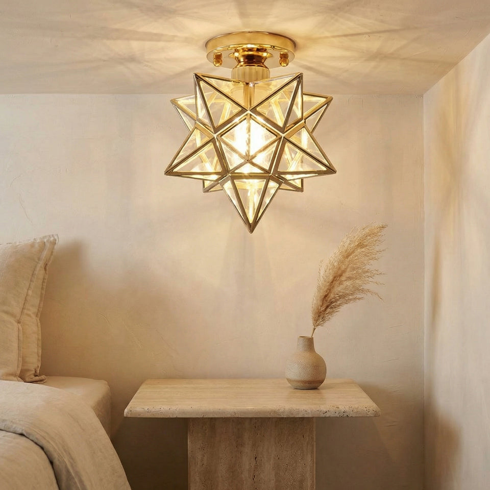 Star Shape Semi Flush Mount Ceiling Light Fixture-Lighting > Ceiling Lights-casanuva-casanuva