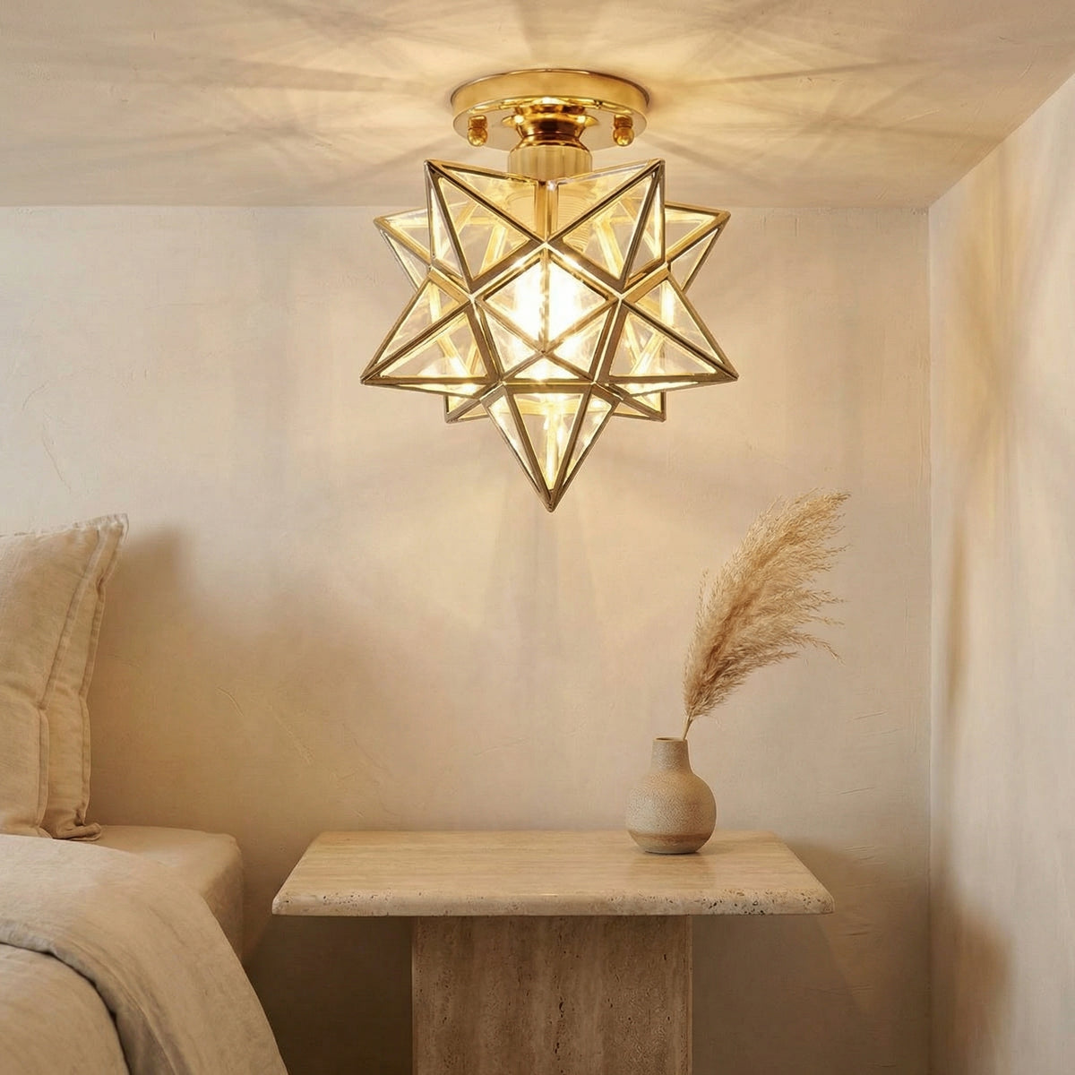 Star Shape Semi Flush Mount Ceiling Light Fixture-Lighting > Ceiling Lights-casanuva-casanuva