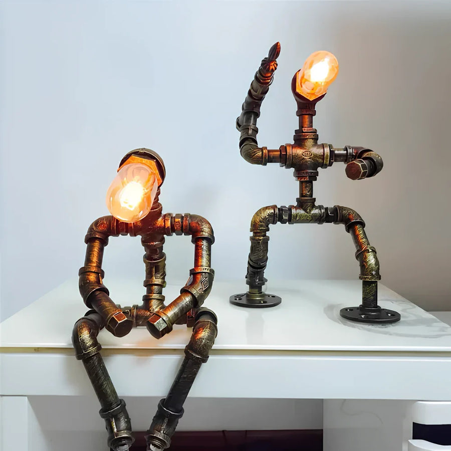 Steampunk Table Lamp with Vintage Design and Edison Bulb-Lighting > Table Lamps-casanuva-casanuva