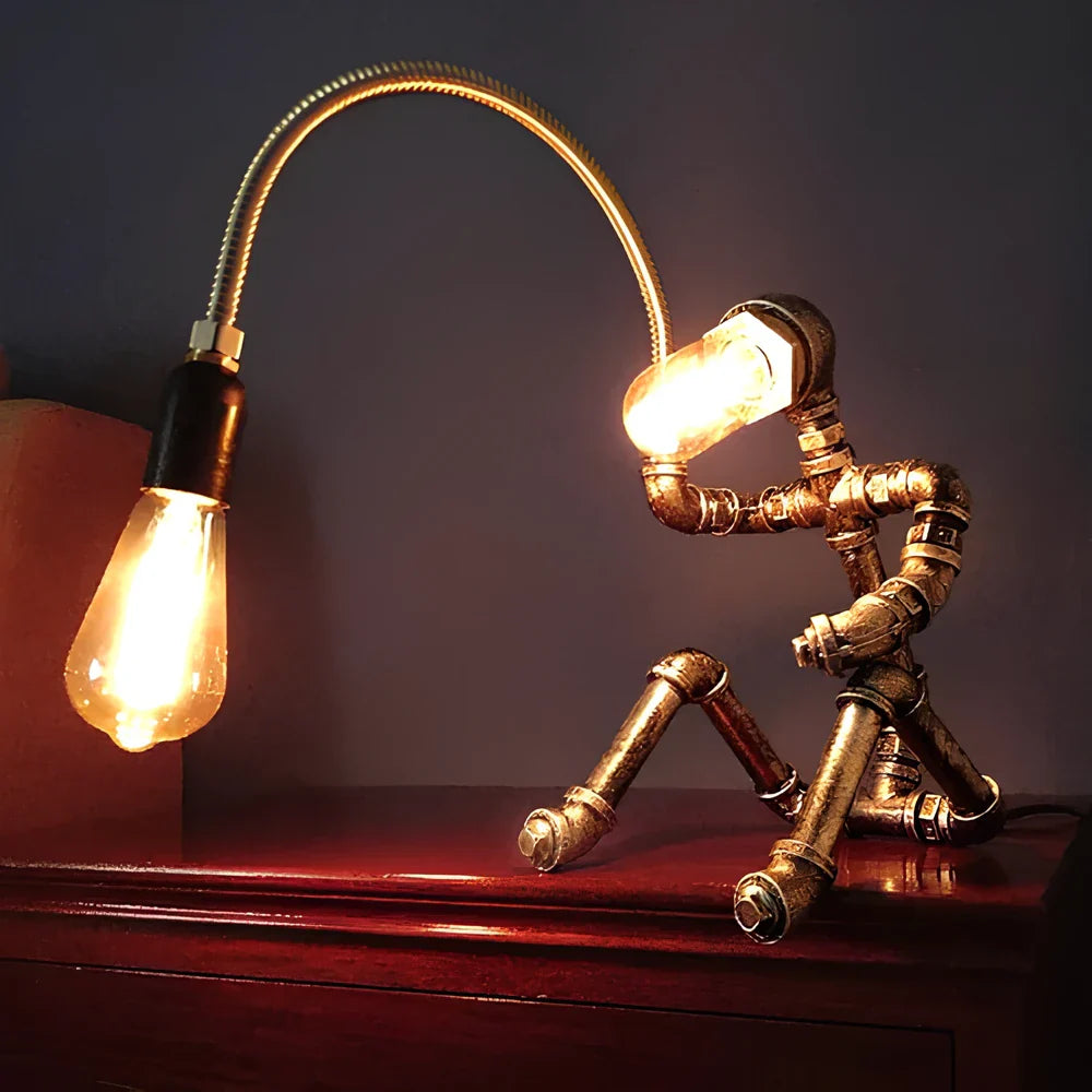 Steampunk Table Lamp with Vintage Design and Edison Bulb-Lighting > Table Lamps-casanuva-casanuva