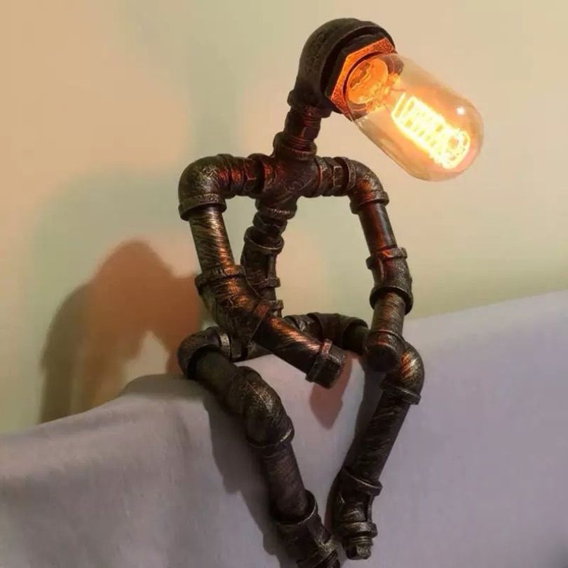 Steampunk Table Lamp with Vintage Design and Edison Bulb-Lighting > Table Lamps-casanuva-The Thinker-EU-casanuva