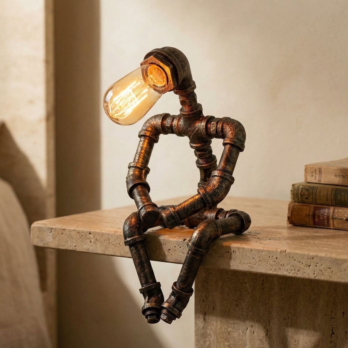 Steampunk Table Lamp with Vintage Design and Edison Bulb-Lighting > Table Lamps-casanuva-casanuva