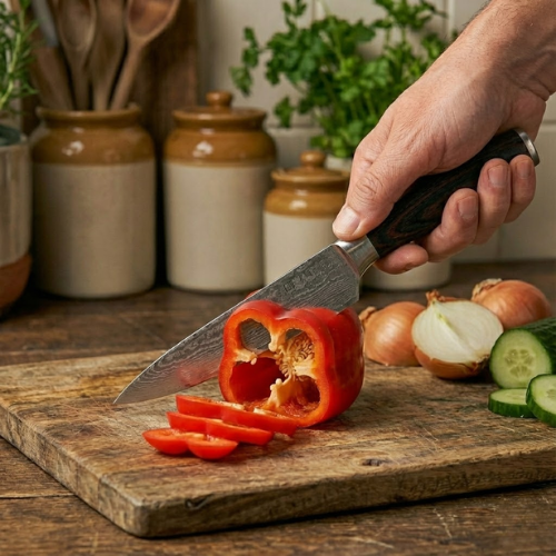 Steel Chef Knife 20 cm Professional Kitchen Knife with Resin Wood Handle-Kitchen & Dining > Knives-casanuva-casanuva