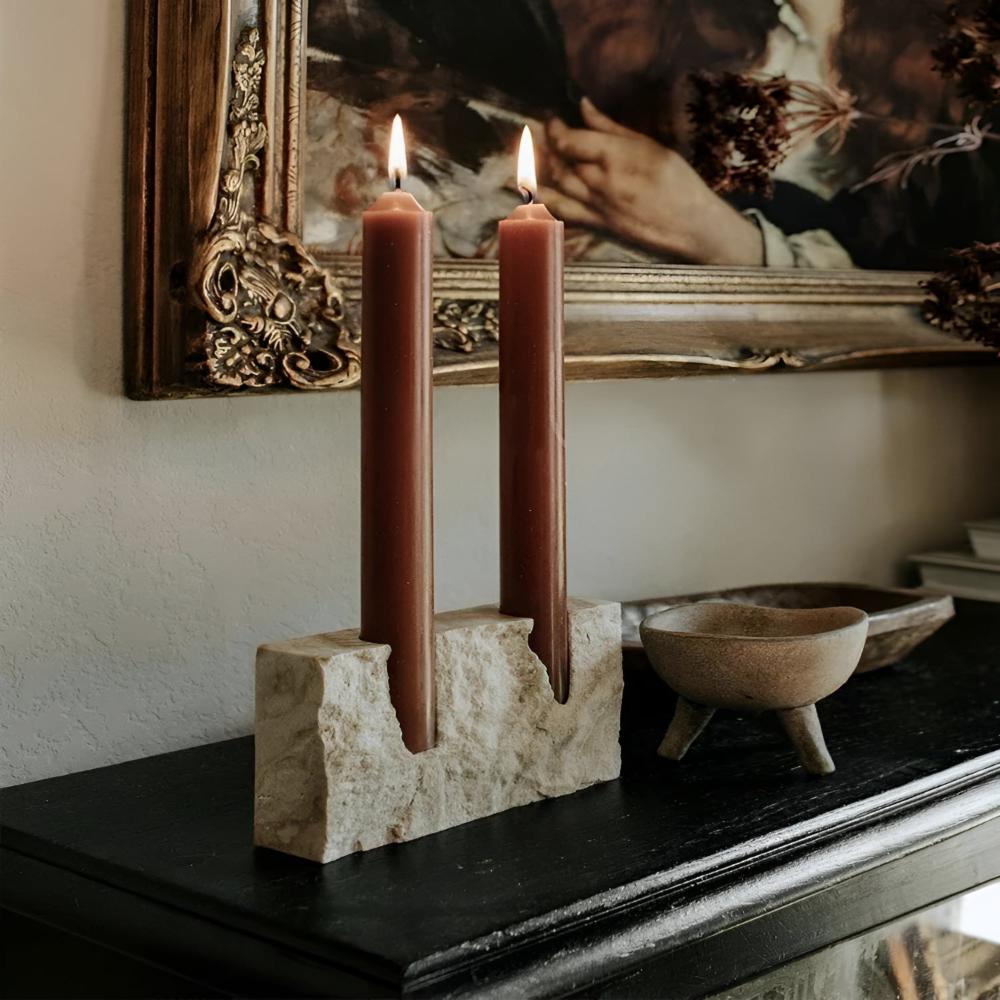 Stone Candle Stand Timeless Glow-Home Decor > Candle Holders-casanuva-casanuva