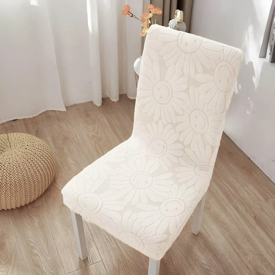 Stretch Flower Chair Cover-Covers & Textiles > Chair Covers-casanuva-Cream Blossom-casanuva