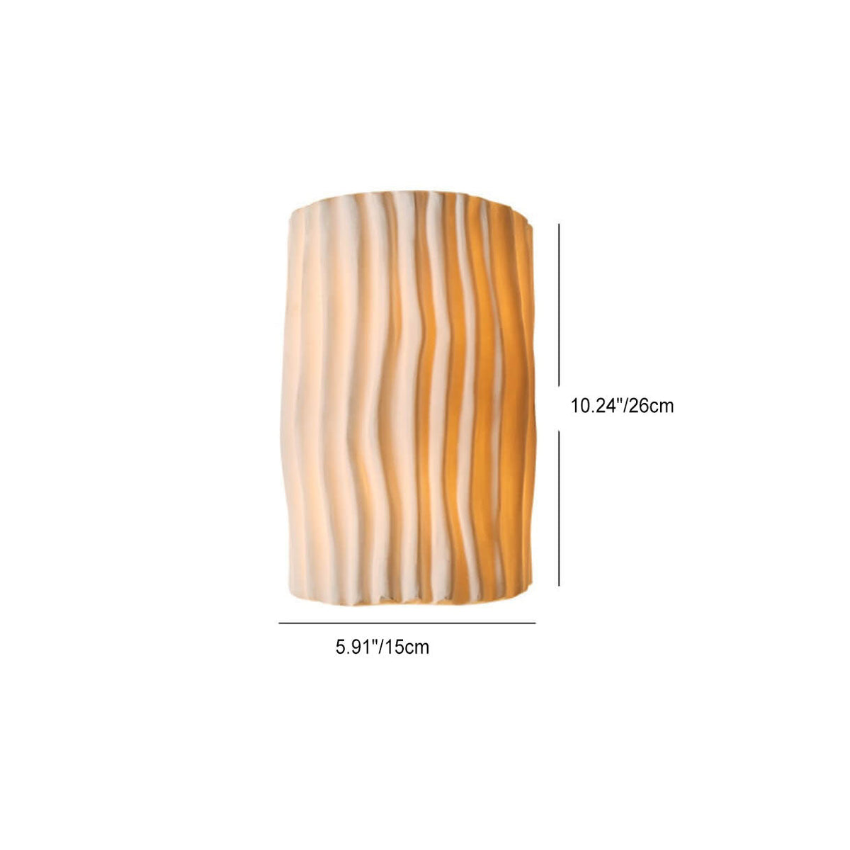 Striped Resin Half Cylinder Wall Sconce Lamp 2-Light-Lighting > Wall Lights-casanuva-casanuva