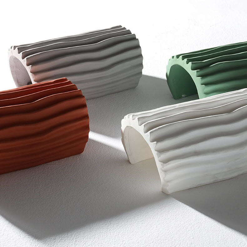 Striped Resin Half Cylinder Wall Sconce Lamp 2-Light-Lighting > Wall Lights-casanuva-casanuva