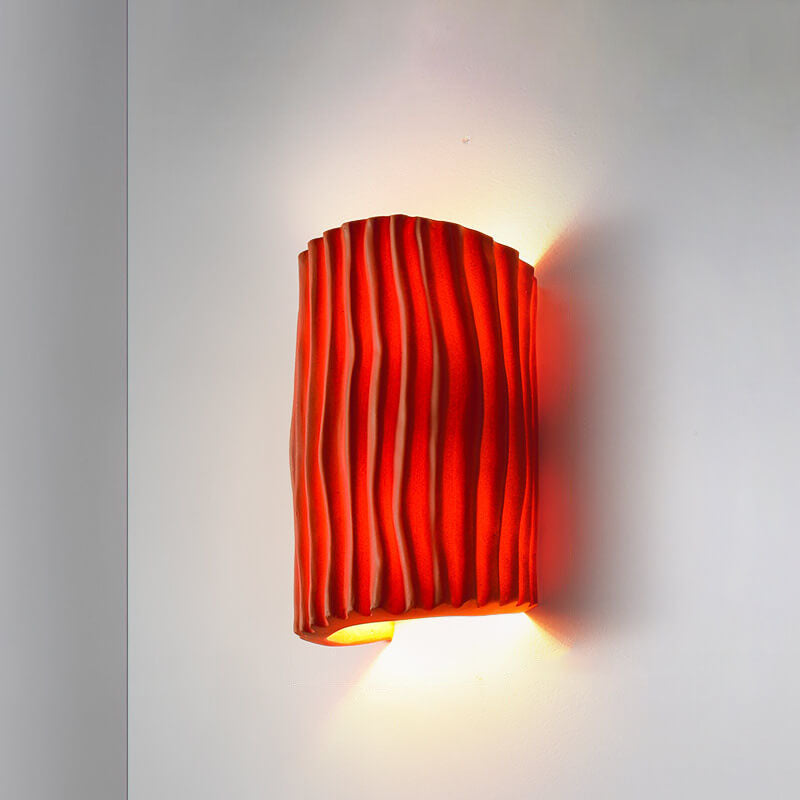 Striped Resin Half Cylinder Wall Sconce Lamp 2-Light-Lighting > Wall Lights-casanuva-casanuva