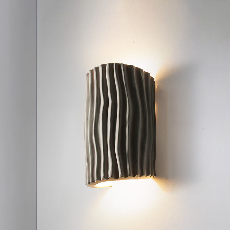 Striped Resin Half Cylinder Wall Sconce Lamp 2-Light-Lighting > Wall Lights-casanuva-casanuva