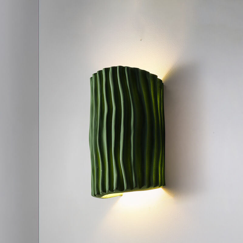 Striped Resin Half Cylinder Wall Sconce Lamp 2-Light-Lighting > Wall Lights-casanuva-casanuva