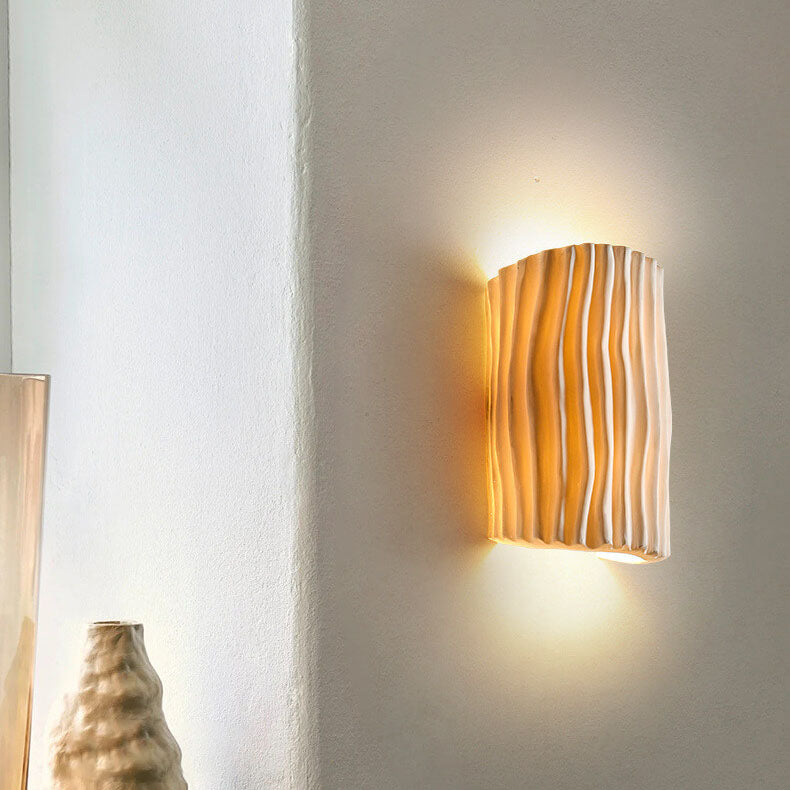 Striped Resin Half Cylinder Wall Sconce Lamp 2-Light-Lighting > Wall Lights-casanuva-casanuva