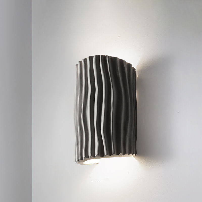 Striped Resin Half Cylinder Wall Sconce Lamp 2-Light-Lighting > Wall Lights-casanuva-Gray-220V-240V-casanuva