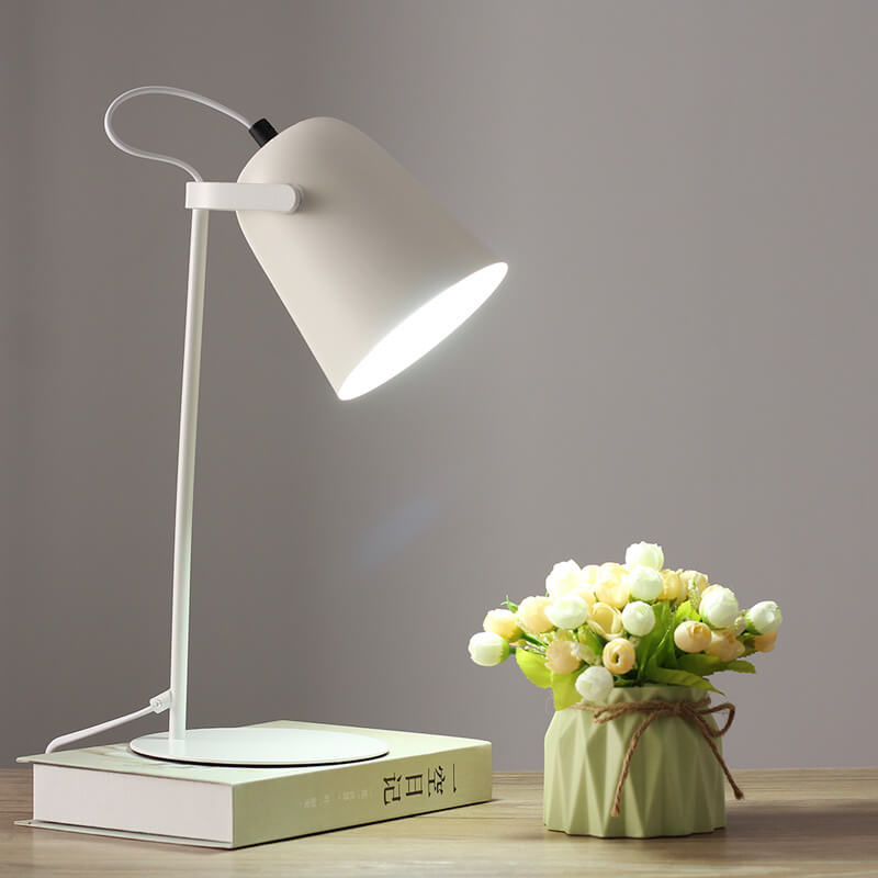 Table Lamp Nordic Macaron Color Iron Bucket Design 1-Light-Lighting > Table Lamps-casanuva-White-110V-120V-casanuva