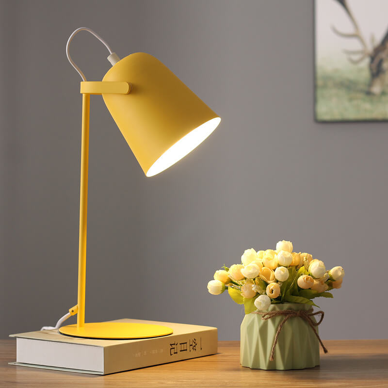 Table Lamp Nordic Macaron Color Iron Bucket Design 1-Light-Lighting > Table Lamps-casanuva-Yellow-110V-120V-casanuva