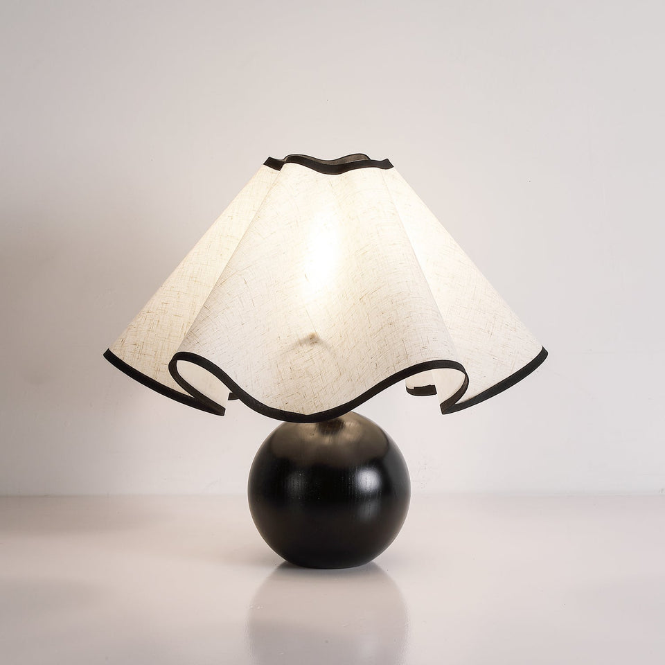 Table Lamp Wavecrest Design-Lighting > Table Lamps-casanuva-15" x H 12.6"-Black & Linen color-US Plug-casanuva