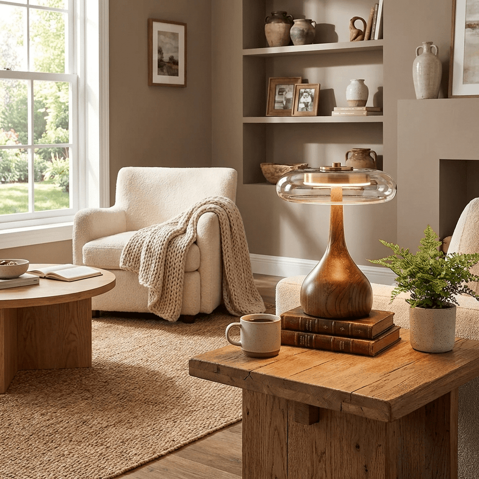 Table Lamp with Fabric Shade-Lighting > Table Lamps-casanuva-casanuva