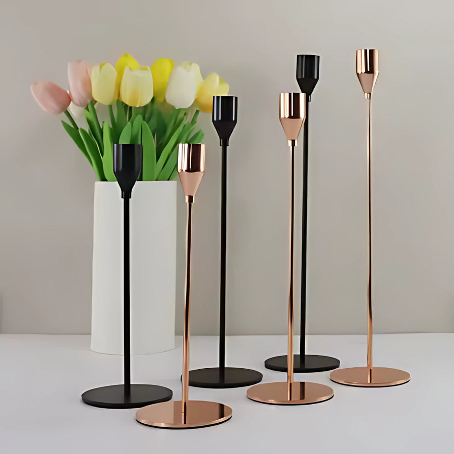 Tall Candle Holder Set in Chic Design-Home Decor > Candle Holders-casanuva-casanuva