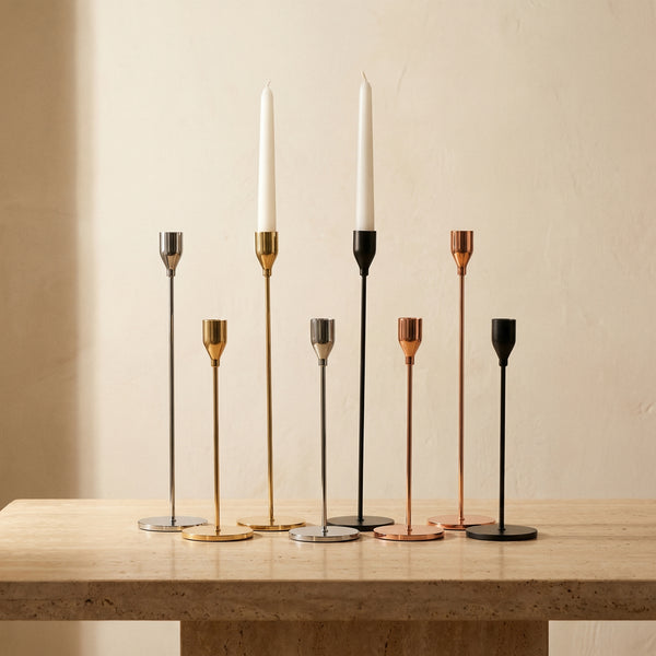 Tall Candle Holder Set in Chic Design-Home Decor > Candle Holders-casanuva-casanuva