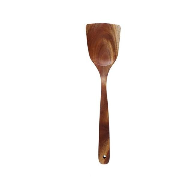 Teak Wood Kitchen Utensil Set Natural Finish-Kitchen & Dining > Cooking Utensils-casanuva-Turner-casanuva