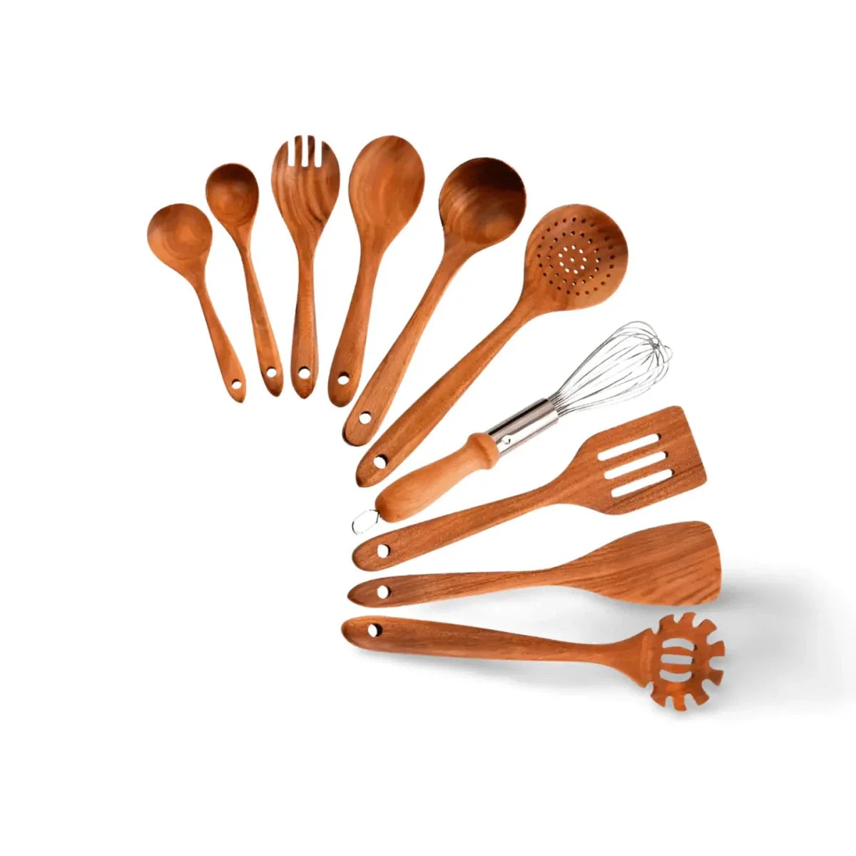 Teak Wood Kitchen Utensils Set-Kitchen & Dining > Cooking Utensils-casanuva-casanuva