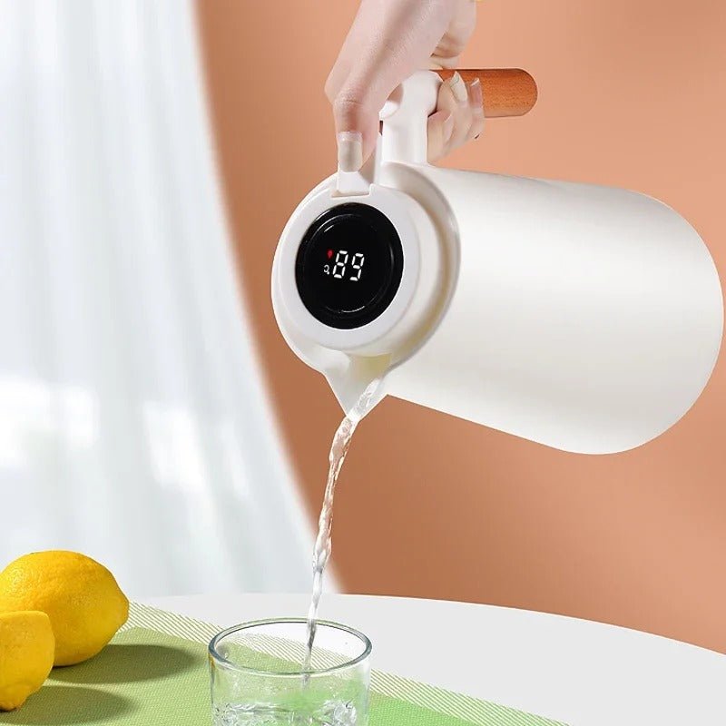 Thermal Jug with LED Temperature Display and Wooden Handle-Kitchen & Dining > Coffee & Tea-casanuva-casanuva